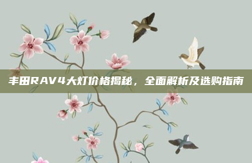 丰田RAV4大灯价格揭秘,全面解析及选购指南