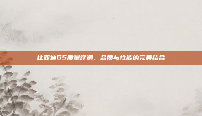 比亚迪G5质量评测,品质与性能的完美结合