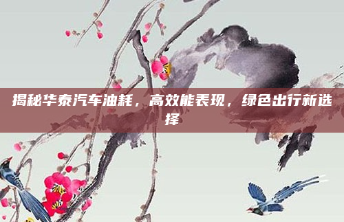 揭秘华泰汽车油耗,高效能表现,绿色出行新选择