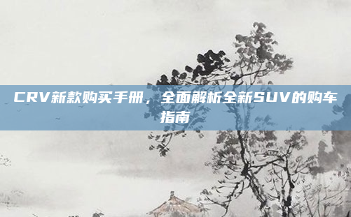 CRV新款购买手册,全面解析全新SUV的购车指南