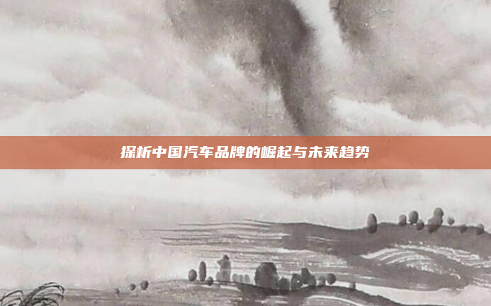 探析中国汽车品牌的崛起与未来趋势
