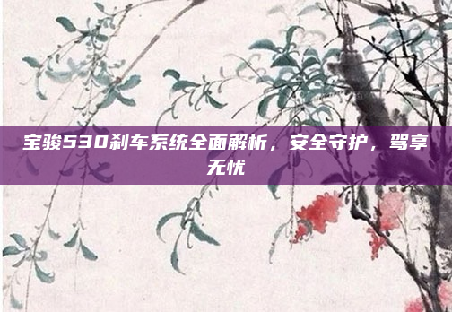 宝骏530刹车系统全面解析，安全守护，驾享无忧