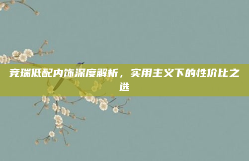 竞瑞低配内饰深度解析，实用主义下的性价比之选
