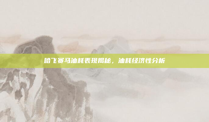 哈飞赛马油耗表现揭秘，油耗经济性分析