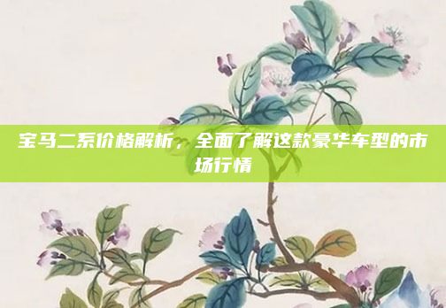 宝马二系价格解析，全面了解这款豪华车型的市场行情