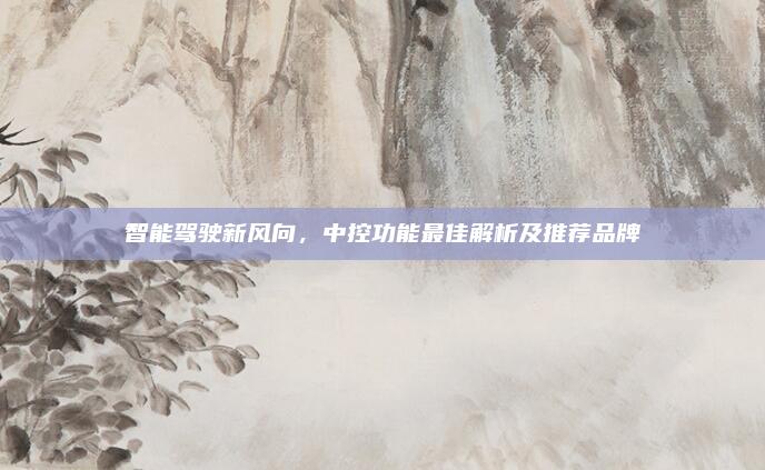 智能驾驶新风向,中控功能最佳解析及推荐品牌