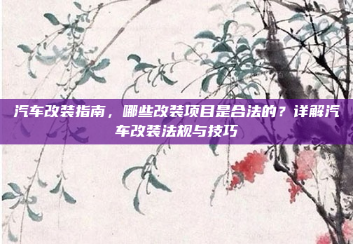 汽车改装指南,哪些改装项目是合法的?详解汽车改装法规与技巧