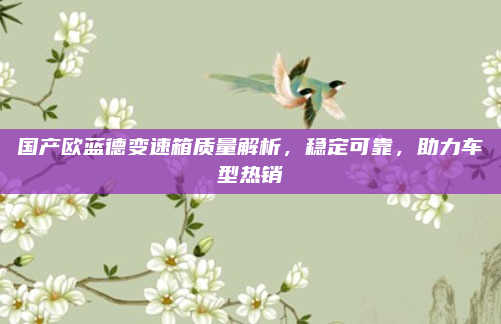 国产欧蓝德变速箱质量解析,稳定可靠,助力车型热销