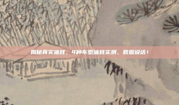 揭秘真实油耗,4种车型油耗实测,数据说话!