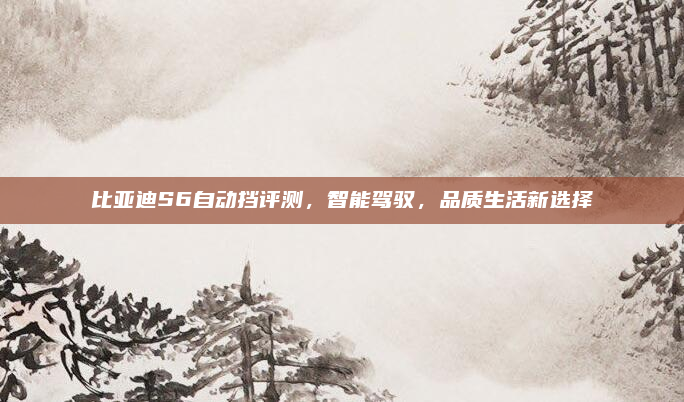 比亚迪S6自动挡评测，智能驾驭，品质生活新选择