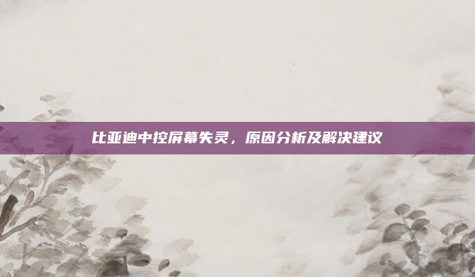 比亚迪中控屏幕失灵，原因分析及解决建议