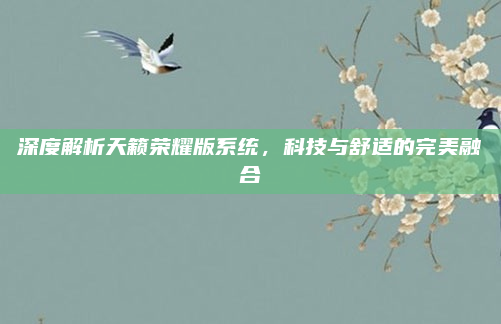 深度解析天籁荣耀版系统，科技与舒适的完美融合