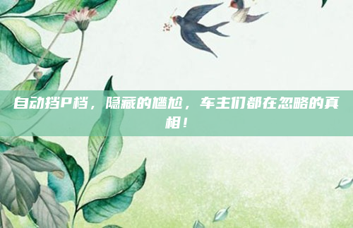 自动挡P档,隐藏的尴尬,车主们都在忽略的真相!