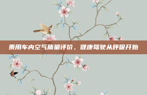 乘用车内空气质量评价,健康驾驶从呼吸开始