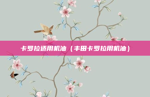 卡罗拉适用机油（丰田卡罗拉用机油）