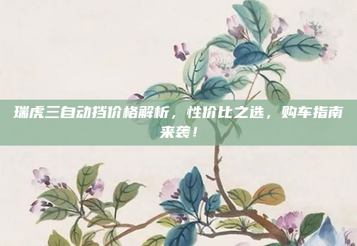 瑞虎三自动挡价格解析,性价比之选,购车指南来袭!