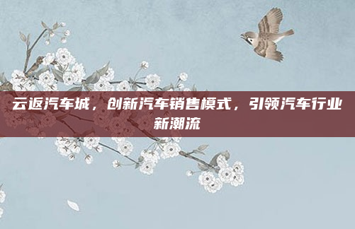 云返汽车城，创新汽车销售模式，引领汽车行业新潮流