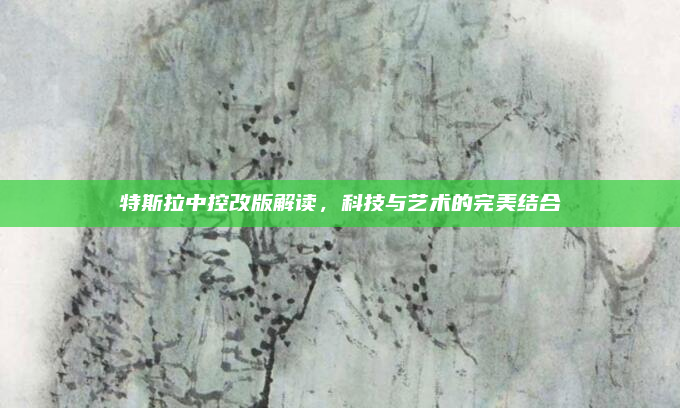 特斯拉中控改版解读,科技与艺术的完美结合
