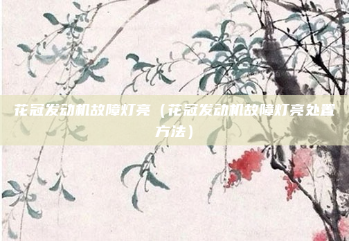 花冠发动机故障灯亮（花冠发动机故障灯亮处置方法）