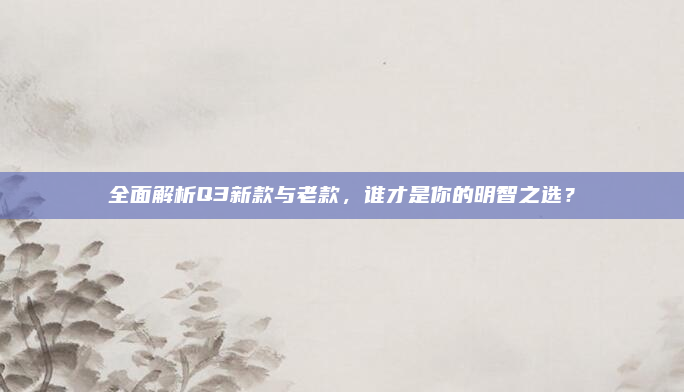 全面解析Q3新款与老款，谁才是你的明智之选？