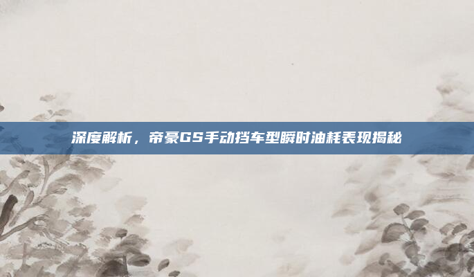 深度解析,帝豪GS手动挡车型瞬时油耗表现揭秘