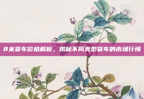 8米货车价格解析，揭秘不同类型货车的市场行情