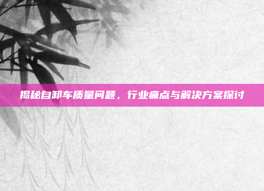 揭秘自卸车质量问题，行业痛点与解决方案探讨