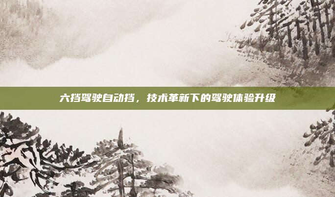 六挡驾驶自动挡，技术革新下的驾驶体验升级