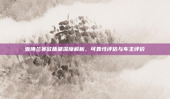 雪佛兰赛欧质量深度解析，可靠性评估与车主评价