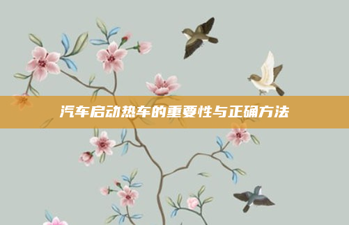 汽车启动热车的重要性与正确方法