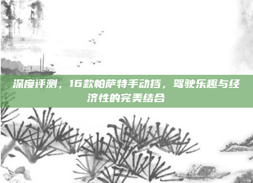 深度评测，16款帕萨特手动挡，驾驶乐趣与经济性的完美结合