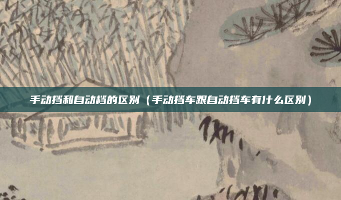 手动挡和自动档的区别(手动挡车跟自动挡车有什么区别)