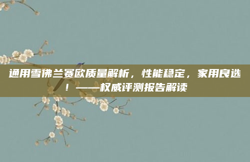 通用雪佛兰赛欧质量解析，性能稳定，家用良选！——权威评测报告解读