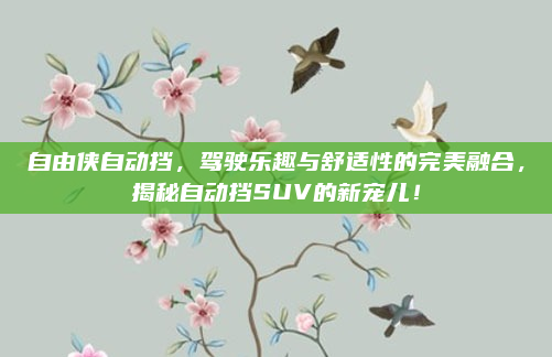 自由侠自动挡，驾驶乐趣与舒适性的完美融合，揭秘自动挡SUV的新宠儿！