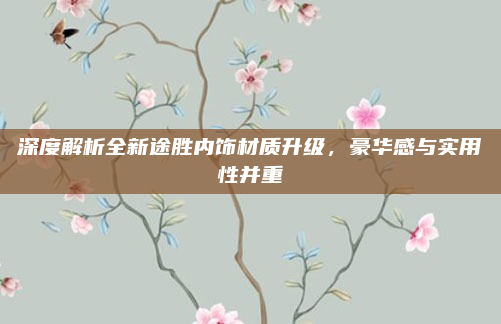 深度解析全新途胜内饰材质升级，豪华感与实用性并重
