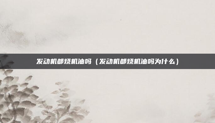 发动机都烧机油吗（发动机都烧机油吗为什么）