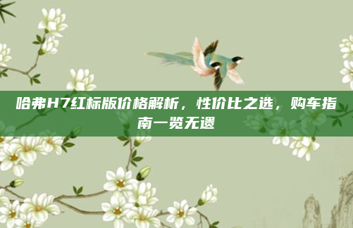 哈弗H7红标版价格解析，性价比之选，购车指南一览无遗