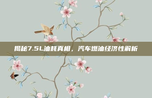 揭秘7.5L油耗真相，汽车燃油经济性解析