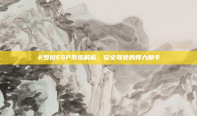 卡罗拉ESP系统解析，安全驾驶的得力助手