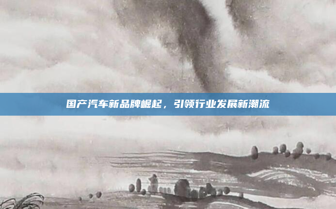 国产汽车新品牌崛起，引领行业发展新潮流