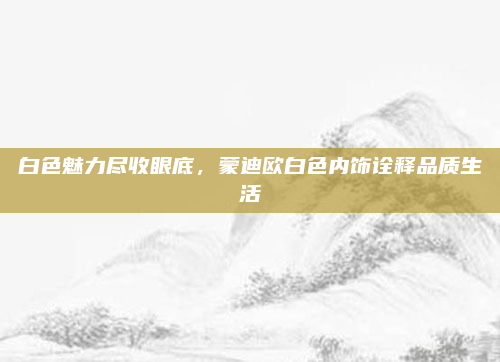 白色魅力尽收眼底，蒙迪欧白色内饰诠释品质生活