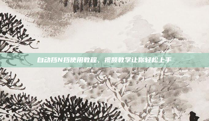 自动挡N挡使用教程,视频教学让你轻松上手