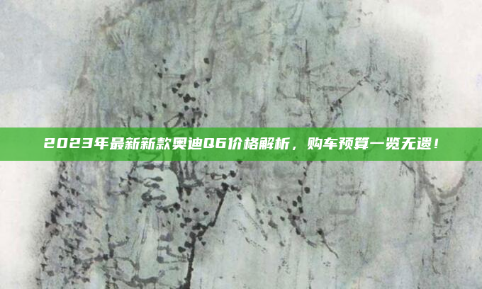 2023年最新新款奥迪Q6价格解析,购车预算一览无遗!