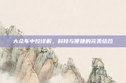大众车中控详解,科技与便捷的完美结合