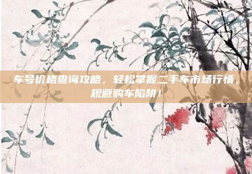 车号价格查询攻略，轻松掌握二手车市场行情，规避购车陷阱！