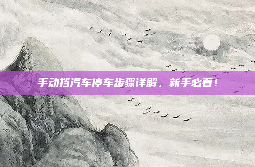 手动挡汽车停车步骤详解，新手必看！