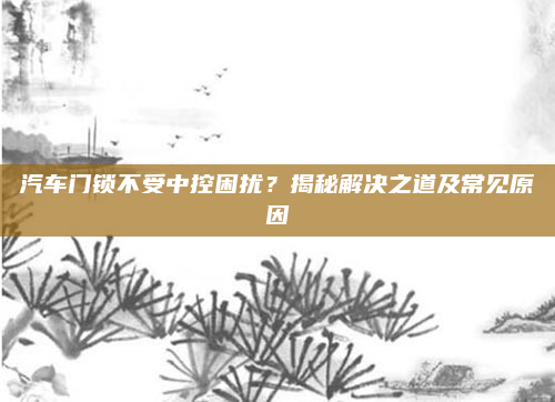汽车门锁不受中控困扰?揭秘解决之道及常见原因