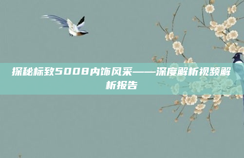 探秘标致5008内饰风采——深度解析视频解析报告