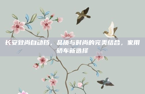 长安致尚自动挡，品质与时尚的完美结合，家用轿车新选择