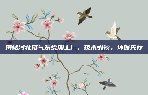 揭秘河北排气系统加工厂,技术引领,环保先行
